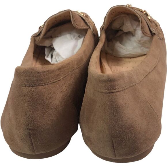 Tan Suede Perforated Slip On Moccasin - Picture 9 of 10